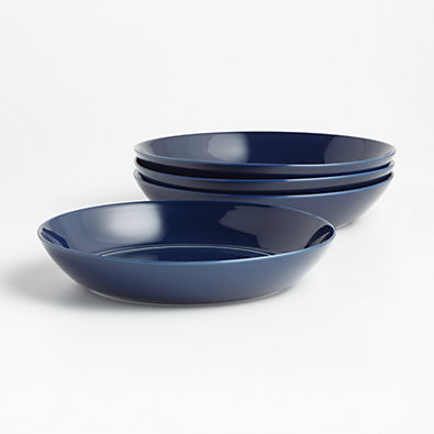 View Hue Navy Blue Low Bowls, Set of 4 details