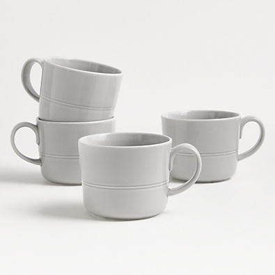 View Hue 12-oz. Light Grey Mugs, Set of 4 details