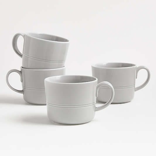 Hue 12-oz. Light Grey Mugs, Set of 4