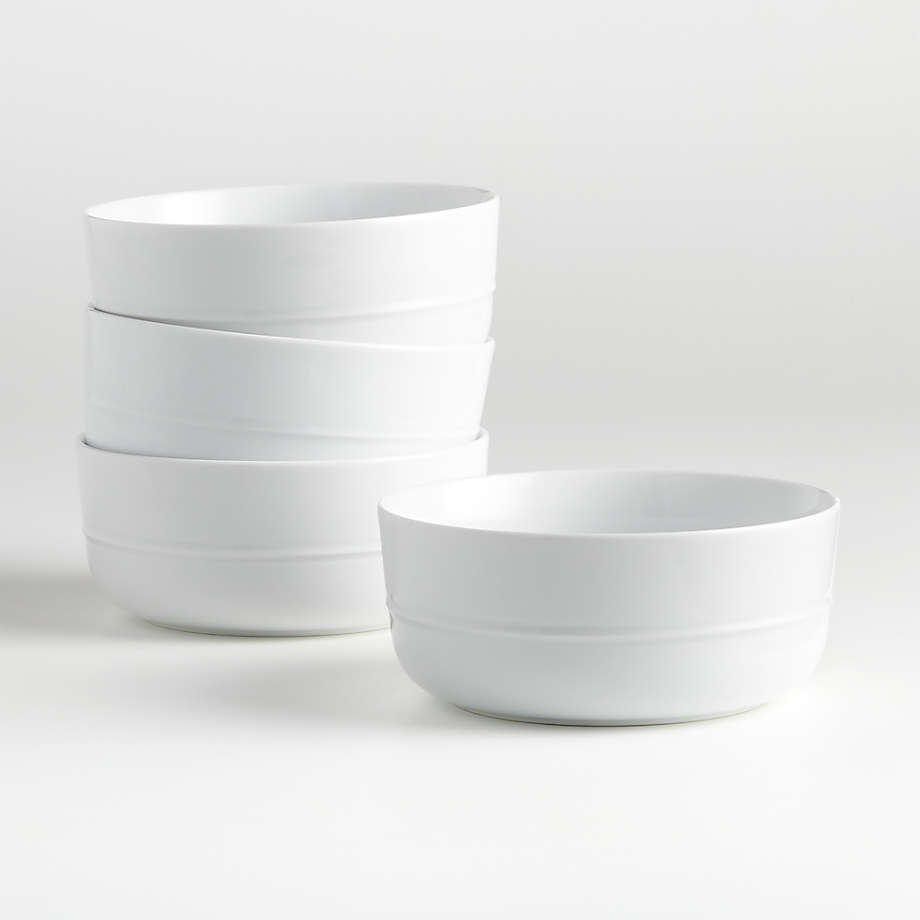 Hue White Bowls, Set of 4 + Reviews | Crate & Barrel