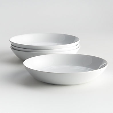 View Hue White Low Bowls, Set of 4 details