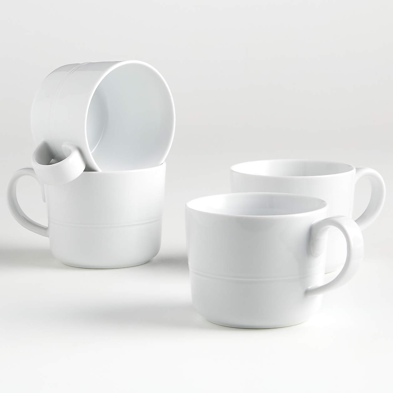 Hue White Mugs, Set of 4 + Reviews Crate & Barrel