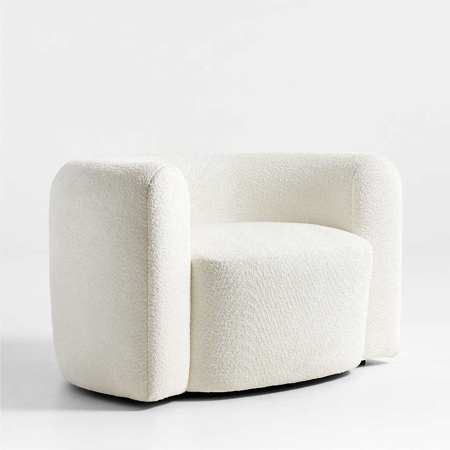 Boucle chair best sale and ottoman