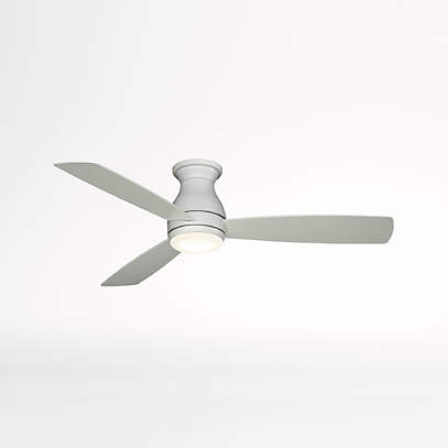 Fanimation Hugh 52 Matte White Indoor Outdoor Ceiling Fan With Led Light Reviews Crate Barrel - Outdoor Ceiling Fans With Remote White