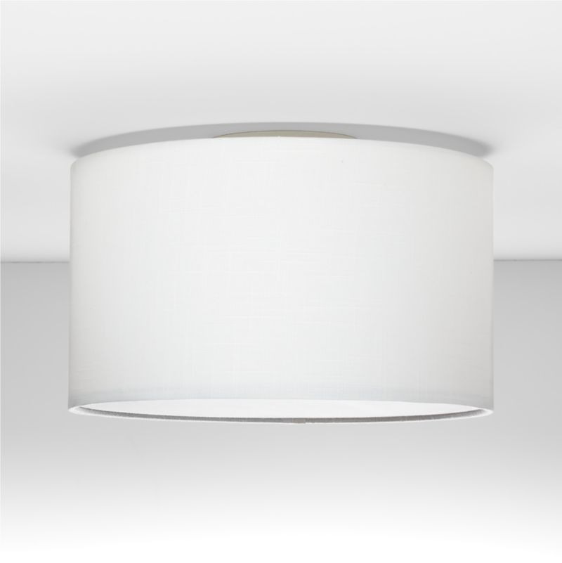 Hume 14" Linen Drum Flush Mount Light