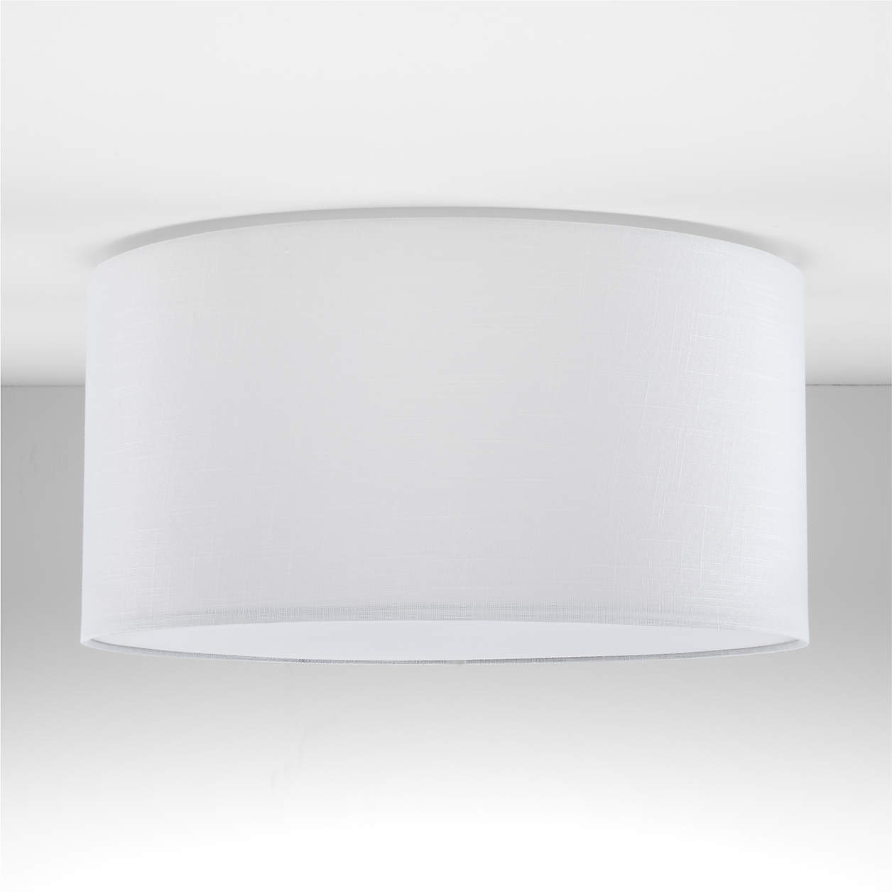 Hume 20" Linen Drum Flush Mount Light + Reviews Crate & Barrel