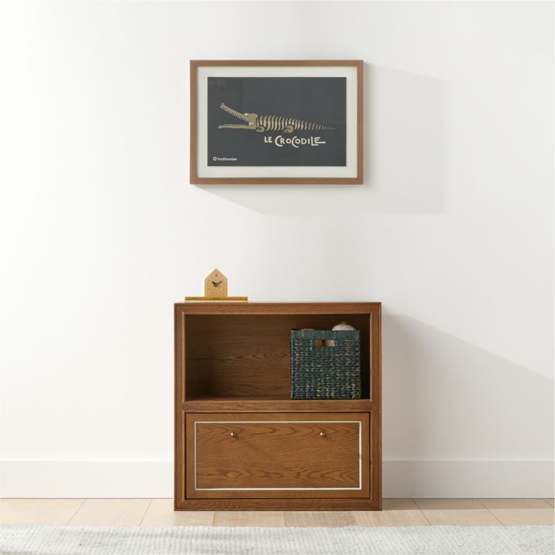 Hawes 32" Modular Oak Wood Kids Bookcase with Drawer by Jake Arnold - image 1 of 7