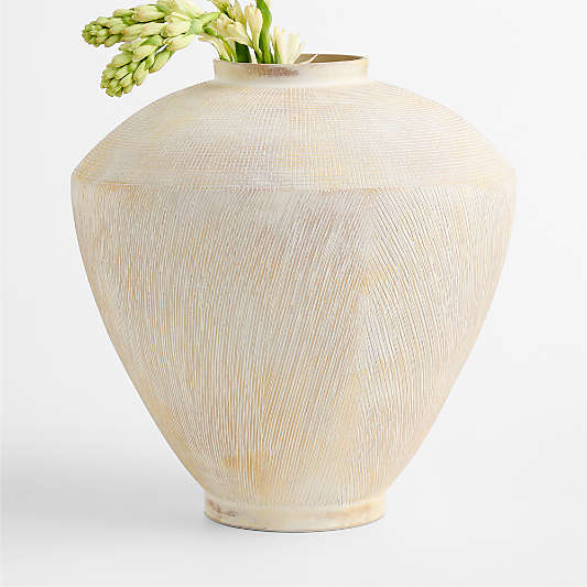 Hawthorne Large Weather White Vase 17"
