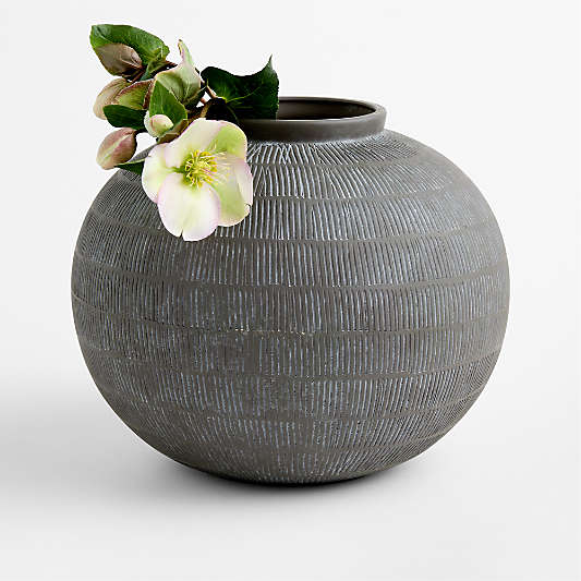 Hawthorne Small Black Round Vase 10"