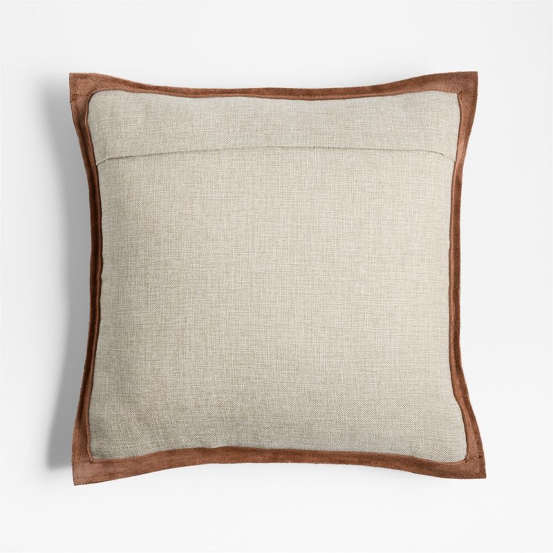 Hyde Woven Suede 20"x20" Brown Throw Pillow with Feather Insert - image 3 of 8