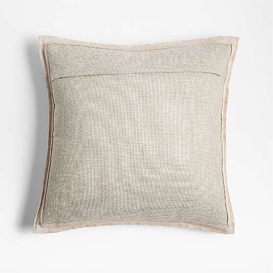 Hyde Woven Suede 20"x20" Cream Throw Pillow with Down-Alternative Insert