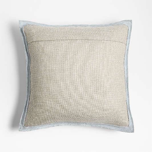 Hyde Woven Suede 20"x20" Light Grey Throw Pillow with Feather Insert