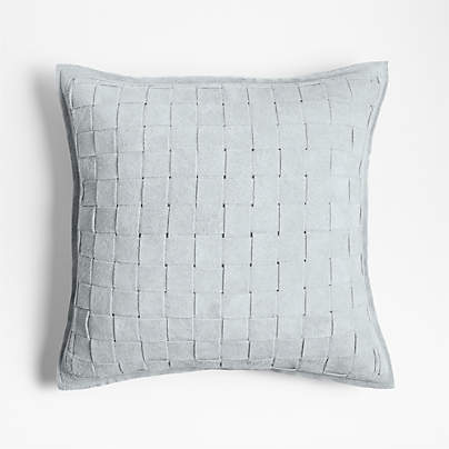 Hyde Woven Suede 20x20 Light Grey Throw Pillow Cover
