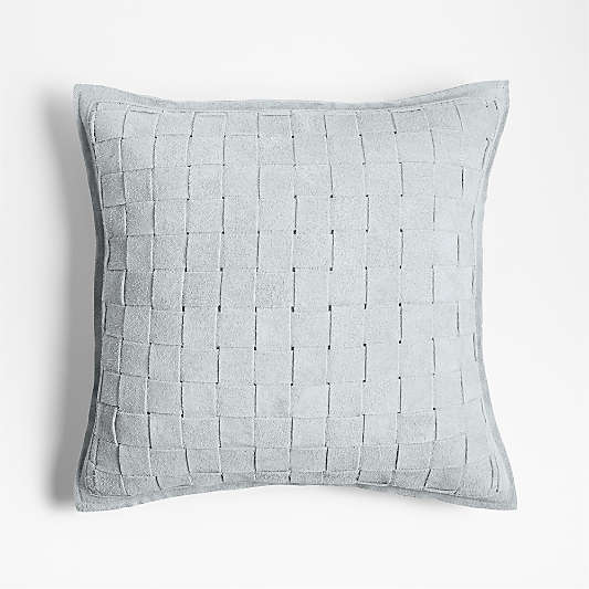 Hyde Woven Suede 20"x20" Light Grey Throw Pillow