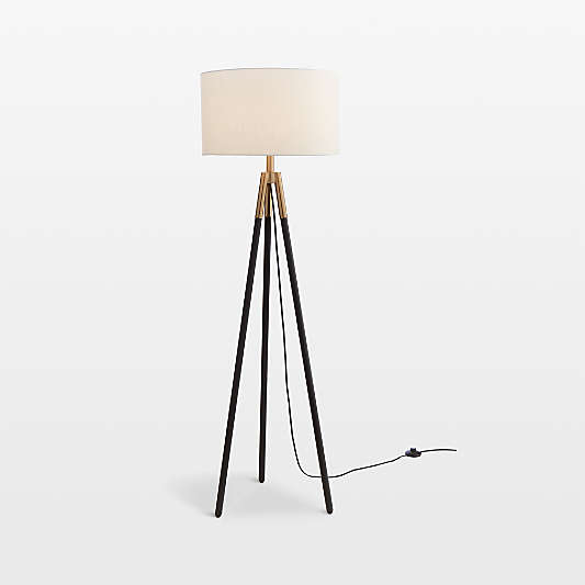 Hyde Brass and Bronze Metal Tripod Floor Lamp 61.5"
