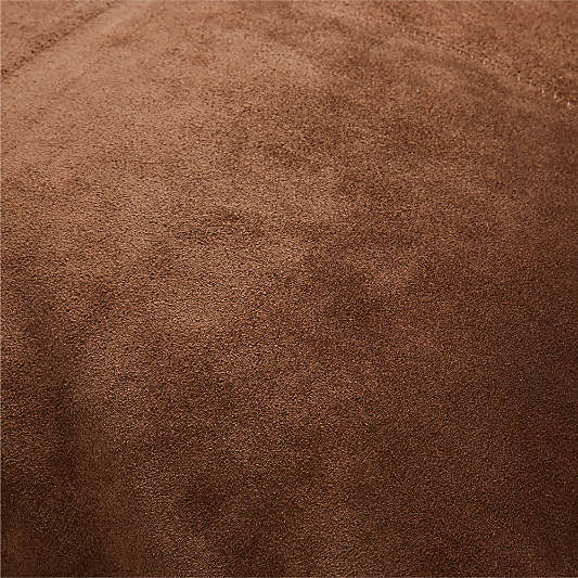 Hyde Pieced Suede 23"x23" Brown Throw Pillow