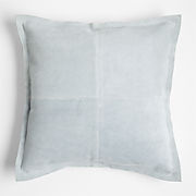 Hyde Pieced Suede 23"x23" Cream Throw Pillow Cover
