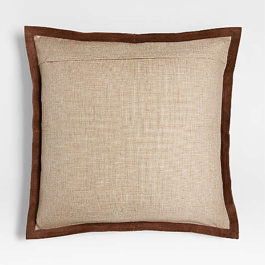 Hyde Pieced Suede 23"x23" Brown Throw Pillow Cover