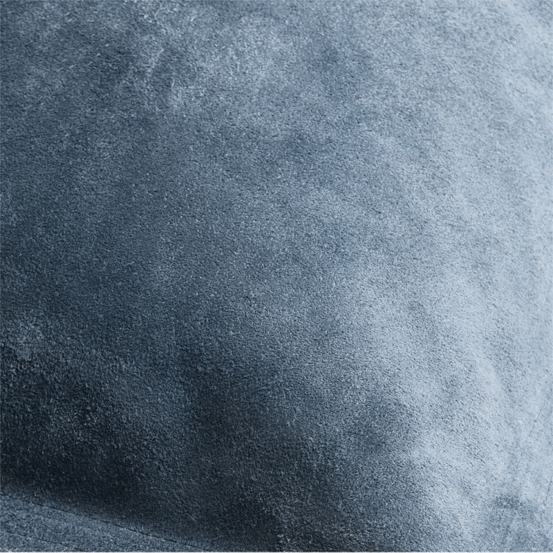Hyde Pieced Suede 23x23 Coy Blue Throw Pillow Cover