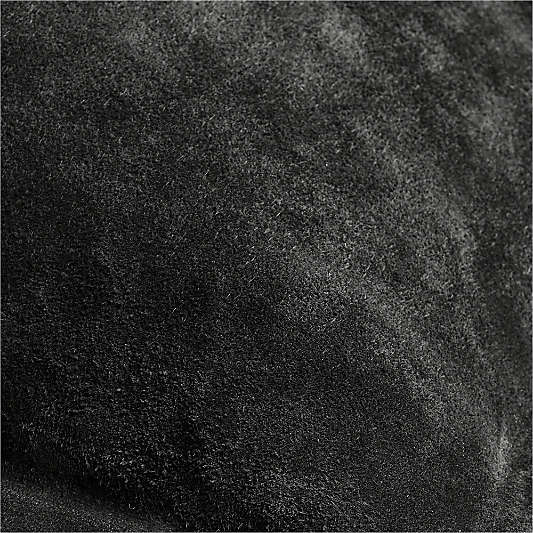 Hyde Pieced Suede 23x23 Smoky Black Throw Pillow Cover