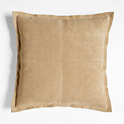 Hyde Pieced Suede 23"x23" Cream Throw Pillow Cover