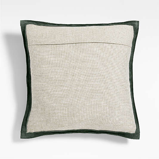 Hyde Woven Suede 20"x20" Pine Green Throw Pillow with Down-Alternative Insert