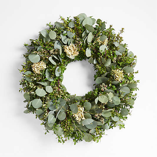 Live Hydrangea Berry Wreath 26"