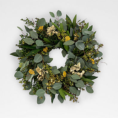 View Live 18" Hydrangea Floral Spring Wreath details