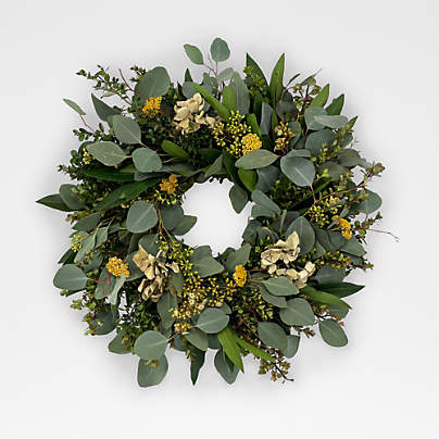 Live 18" Hydrangea Floral Spring Wreath