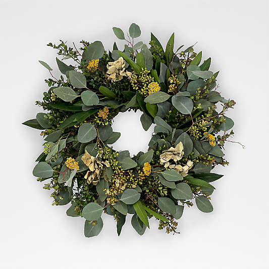 Live 18" Hydrangea Floral Spring Wreath