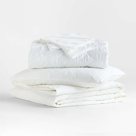 Down-Alternative Lightweight Twin Bedding Insert Bundle with Soft Pillows and Protectors