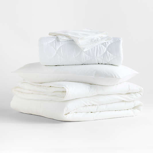 Down-Alternative Medium King Bedding Basic Bundle with Medium Pillows and Pillow Protectors