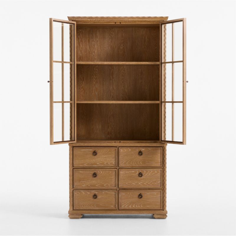 Hazelton 40" Brown Oak Wood Storage Cabinet - image 4 of 8