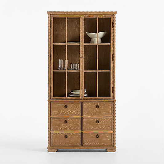Hazelton 40" Brown Oak Wood Storage Cabinet