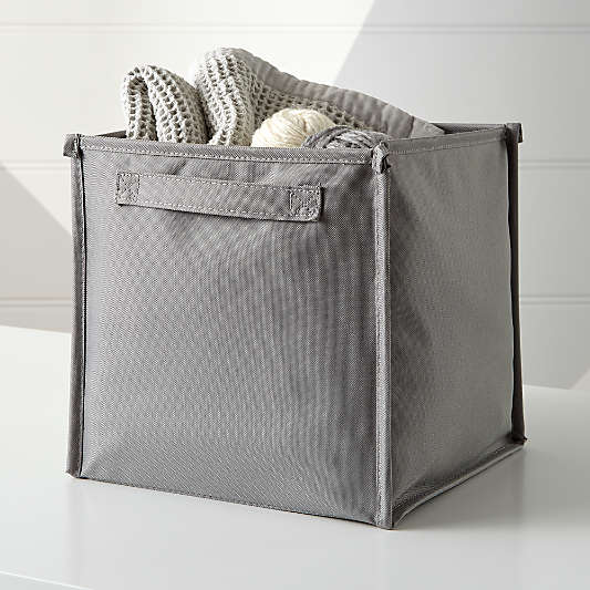 Canvas Grey Cube Bin