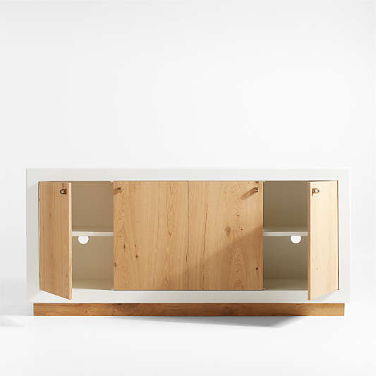 Ibiza Oak and Plaster 78" Credenza