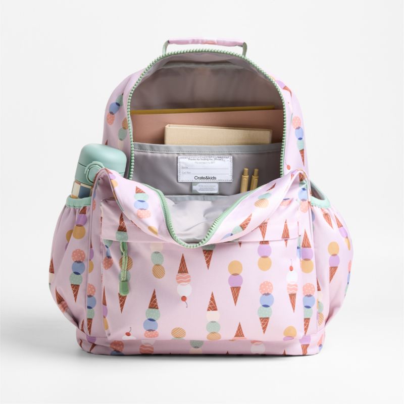 Ice Cream Cone Large Kids Backpack with Side Pockets - image 8 of 13