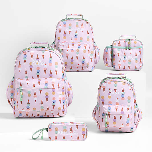 Ice Cream Cone Small Kids Backpack with Side Pockets