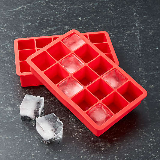 Red Ice Cube Trays Set of Two