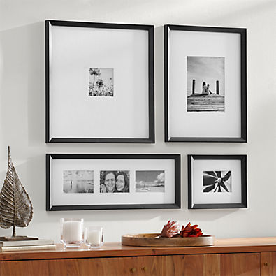 View Icon Wood Black Frame Gallery, Set of 4 details