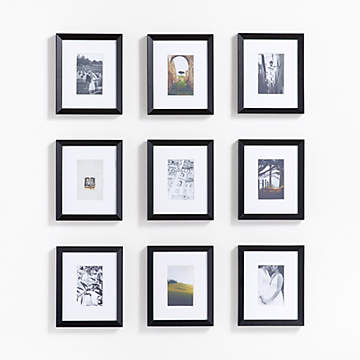 9-Piece Brushed Silver 4x6 Gallery Wall Picture Frame Set +