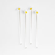 Daisy Icon Glass Drink Stirrers, Set of 4