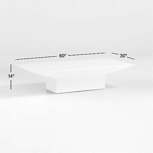 Icon Whitewashed Pine Wood 60" Rectangular Coffee Table