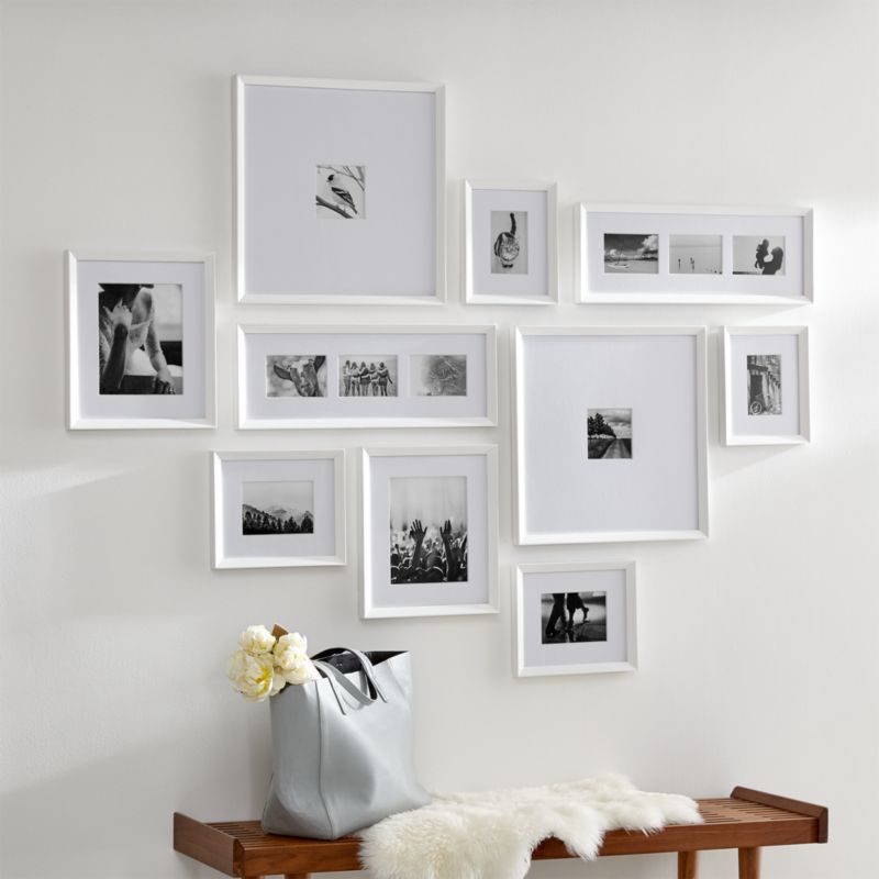 Icon White Frame Gallery Set Of 10 Crate And Barrel Canada - Photo Gallery Wall White Frames