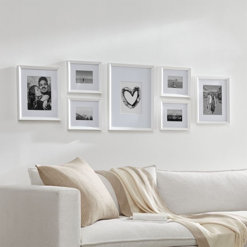 Icon White Frame Gallery Set Of 7 Reviews Crate And Barrel - Photo Gallery Wall White Frames