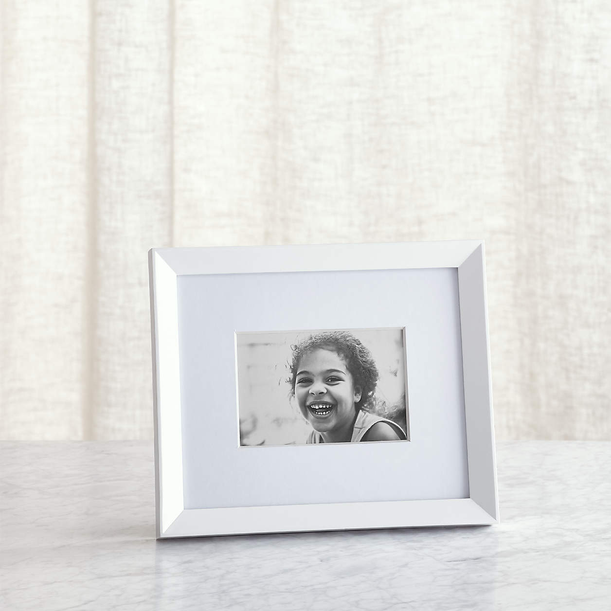 Icon 4x6 White Picture Frame + Reviews Crate & Barrel