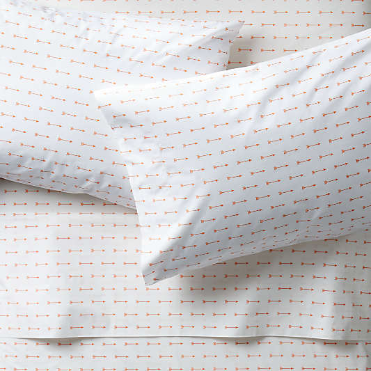 Organic Orange Arrow Queen Sheet Set