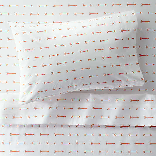 Organic Orange Arrow Toddler Sheet Set