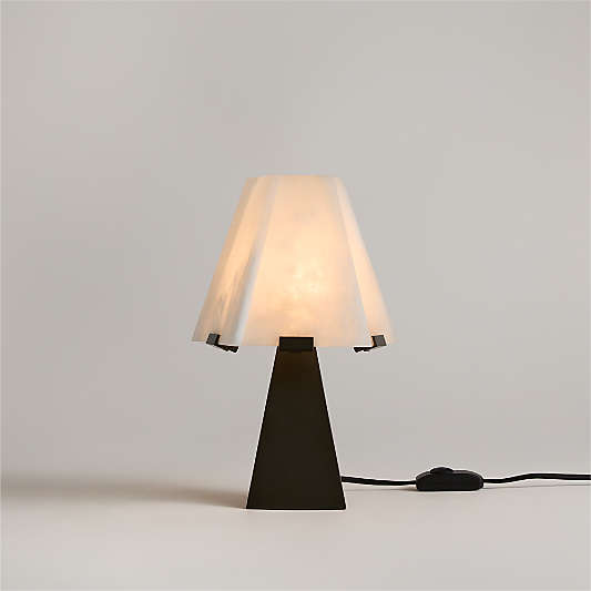 Idealist Metal Mini Table Lamp with Alabaster Shade 15"