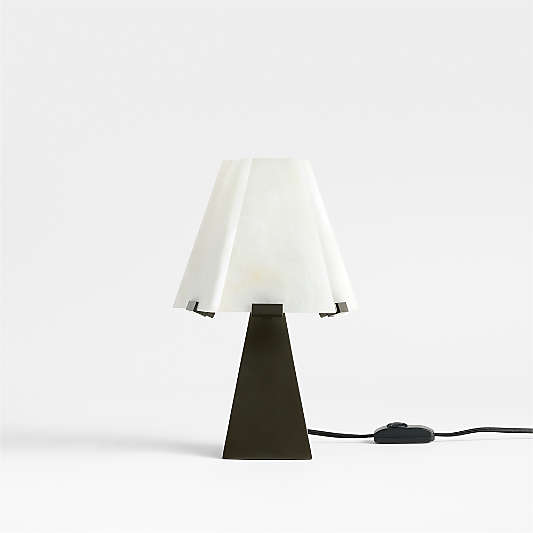 Idealist Metal Mini Table Lamp with Alabaster Shade 15"